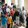 People in a crowd networking