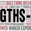 A word cloud of terms related to the Strengths-Based Family Worker Credential Program